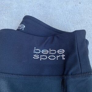 bebe Y2K scrunch ankle Black Leggings with rhinestone Accents